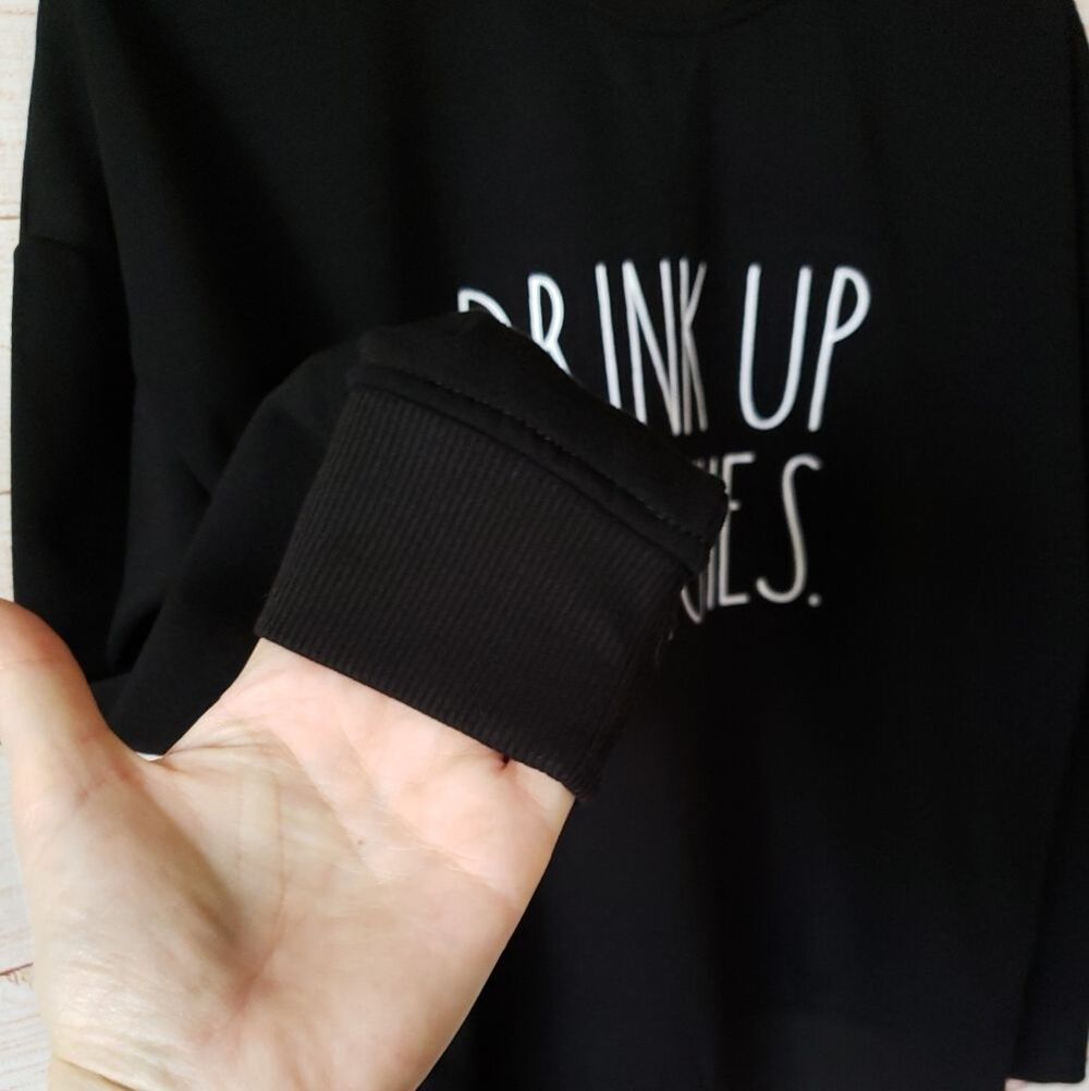 Rae Dunn "Drink Up Witches" Long Sleeve Halloween Sweatshirt Women's Small - Picture 3 of 6